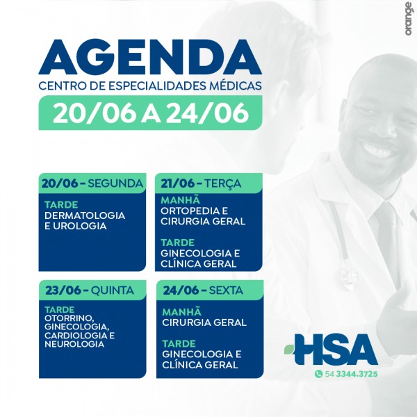 Agenda do CEM do HSA de 20 a 24 de junho de 2022